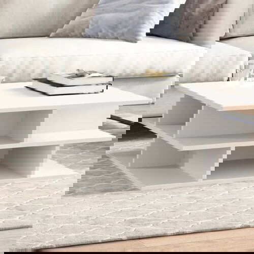 VidaXL Klubska mizica bela 70x70x29 cm inženirski les Slike