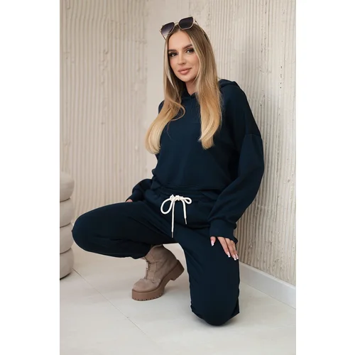 Kesi Włoski Viscose set hoodie + pants navy blue