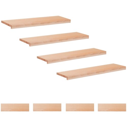 Step treads 8 kom. 100 x 30 x 2 cm Prirodna Čvrsto drvo bukve Cijene