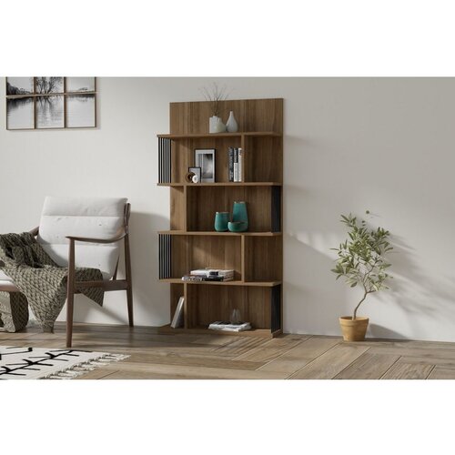 Hanah home Alex - Walnut Walnut Bookshelf Cene