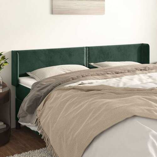 Vzglavje z u&amp;scaron;esi temno zeleno 183x16x78/88 cm žamet, (20936058) Slike