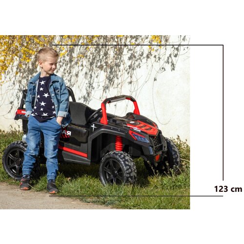 Lean Toys Ogromen električni UTV XXL 24V avtomobilček za vožnjo litij baterija kaki Slike
