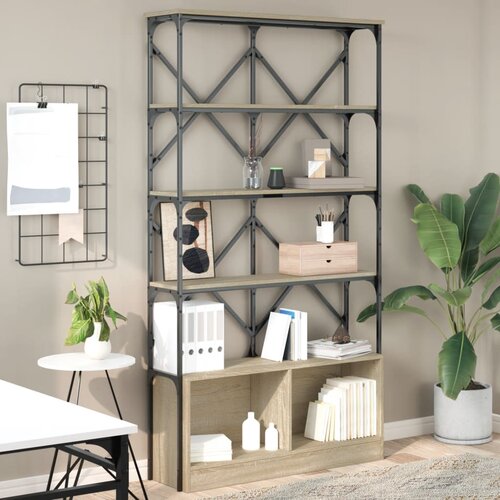 VidaXL Knjižna omara sonoma hrast 100x26x180 cm inženirski les Slike