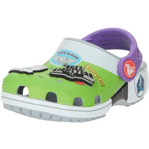 Crocs Odprti čevlji 'Toy Story Buzz Classic' pastelno modra / travnato zelena / lila / črna