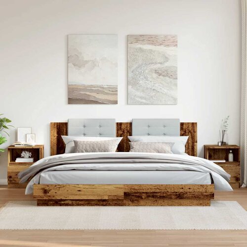  Noćni ormarići 2 kom Staro drvo 40x40x50 cm Konstruirano drvo Slike