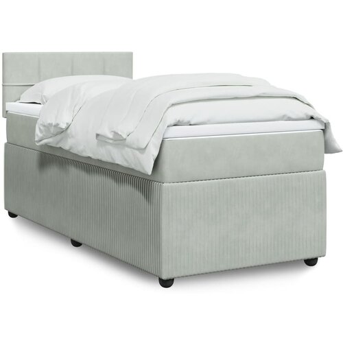 vidaXL spring krevet s madracem svjetlosivi 90x190 cm bar&scaron;unasti Cijene