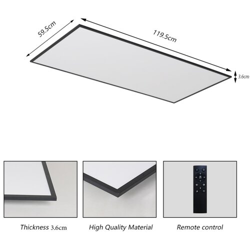  Brilagi - LED prigu&amp;scaron;iva plafonsko svetlo SLIMFRAME LED/80W/230V 120x60 cm crna + daljinski upravljač Slike