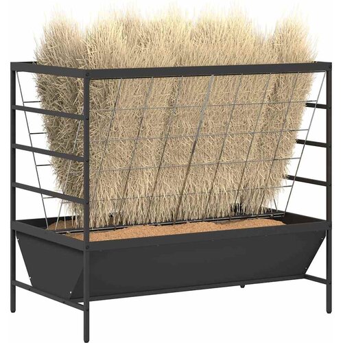  Hranilica za stoku Crna 100 x 60 x 90 cm Hladno valjani čelik Slike