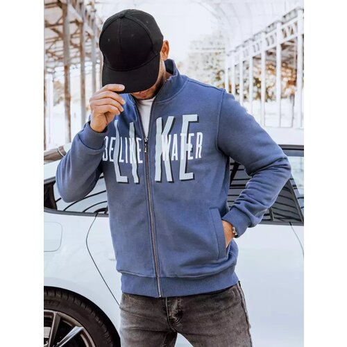 DStreet Bluza męska rozpinana z nadrukiem indygo Slike