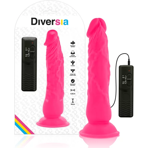 DIVERSIA vibracijski penis flexible pink (21 cm)