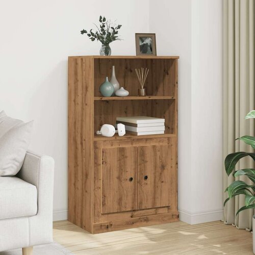 VidaXL Visoka komoda boja hrasta 60x35,5x103,5 cm konstruirano drvo Slike