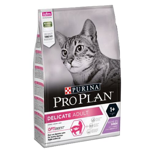 Pro Plan Suva hrana za mačke sa ukusom ćuretine Delicate Adult, 1.5kg Slike