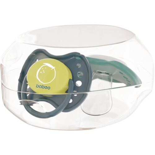 Baboo Soothers Silicone Orthodontic with Case duda Lagoon Fiesta 6-12 m 2 kos Slike