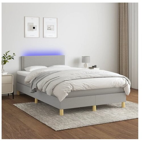  Box spring s madracem LED svjetlosivi 120x200 cm tkanina Cijene