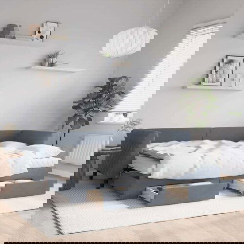 VidaXL Izvlečna dnevna postelja s predali temno siva 80x200 cm žamet, (20937171) Slike