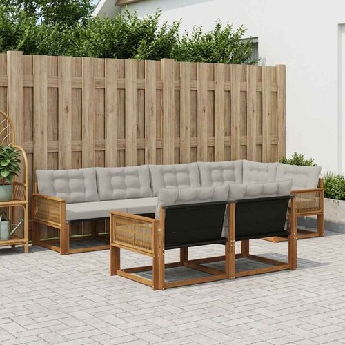  Set vanjskih sofa 7 kom. Prirodna i svjetlosiva Cijene