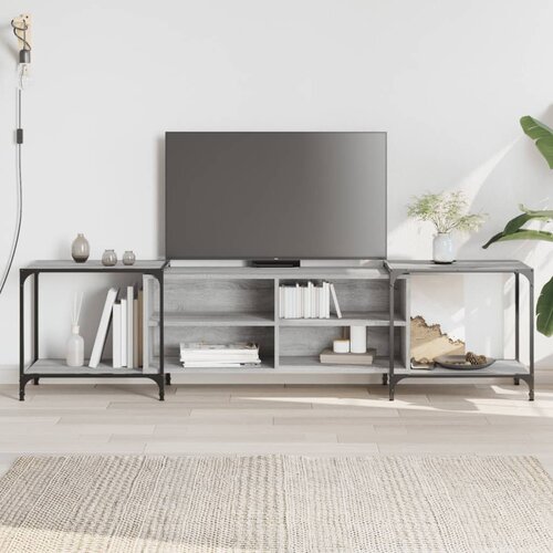 VidaXL TV omarica siva sonoma 203x37x50 cm inženirski les Slike