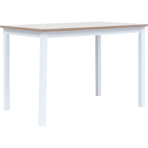  Jedilna miza bela in rjava 114x71x75 cm trles kavčukovca