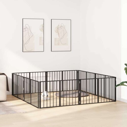  Pasja vrata 8 pcs Črna 100 x 60 cm Cinkana jeklena, (5000232797) Cene