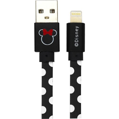Disney USB kabl za iPhone Minnie Dots IP, Lightning, Crni Slike