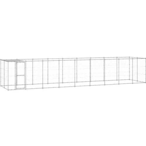  Zunanji pasji boks pocinkano jeklo s streho 21,78 m²