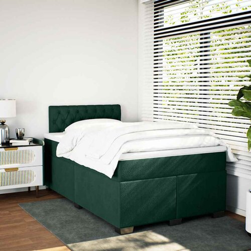 Box spring krevet s madracem tamnozeleni 120x200 cm bar&amp;scaron;unasti Slike