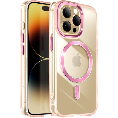 AVIZAR Ohi&scaron;je MagSafe za iPhone 14 Pro Crystal Color Back, &Scaron;ampanjec roza, (5000015865) Cene
