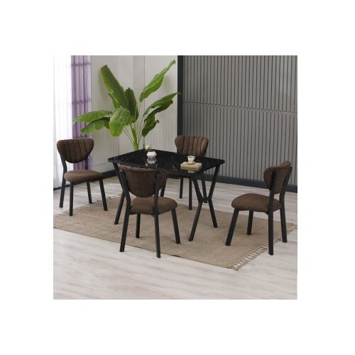 Hanah home Trpezarijski sto i stolice Elma, Braon-crni Cijene