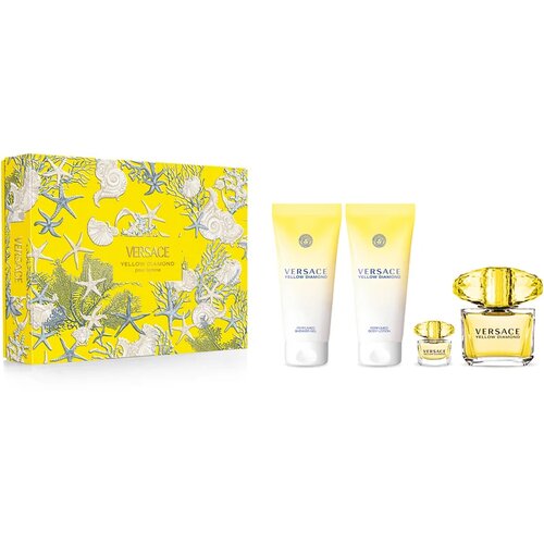 Versace Yellow Diamond Ženski poklon set (EDT 90Ml + Losion za telo 100Ml + Gel za tuširanje 100Ml + EDT 5Ml) 5200635 W Cene