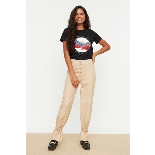 Trendyol Stone Front Buttoned Trousers Slike