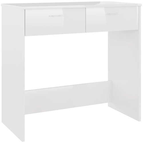 Maison Chic Pisalna miza - pisarni&amp;scaron;ka miza - Računalni&amp;scaron;ka miza visok sijaj bela 80x40x75 cm inženirski les, (21785550) Slike