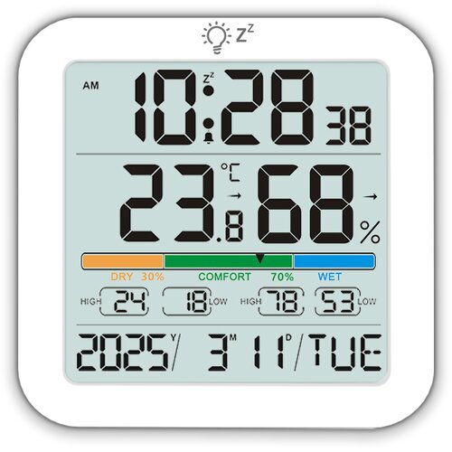 INF Velik LCD digitalni termometer, higrometer in ura, (5000323090) Slike