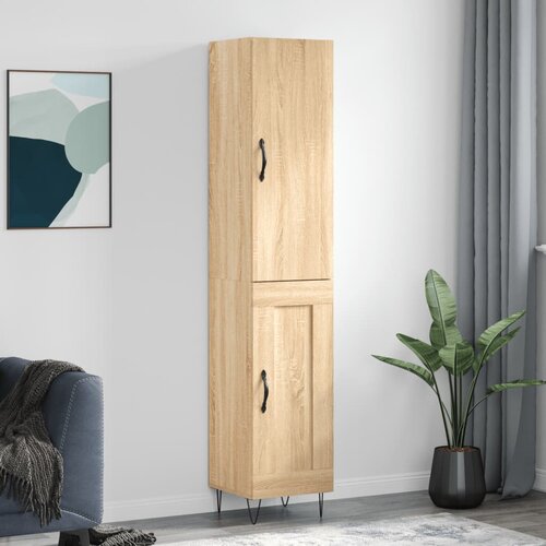  Visoka komoda hrasta sonome 34,5x34x180cm od konstruiranog drva Slike