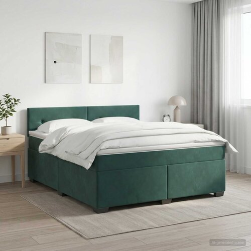  Boxspring krevet s madracem Tamnozelena 140 x 190 cm Baršun Cene