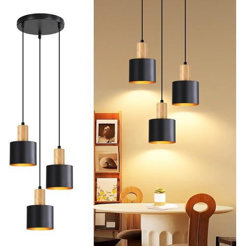 Nettlife LED Stropna Svetilka 44W Črn Les, Zatemnilna Obročasta Svetilka s Pomnilnikom za Spalnico, (5000491412) Slike