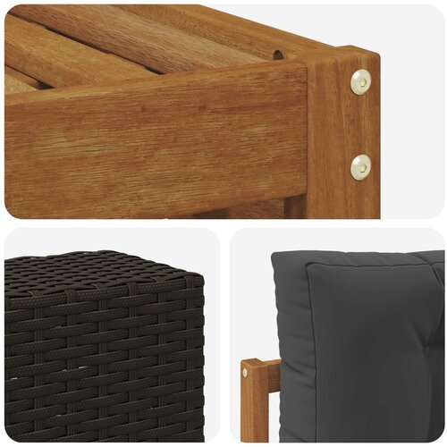  Set vanjskih sofa 7 kom. Prirodna i antracit Poliester Slike