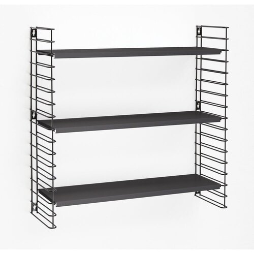 Metaltex 3-nivojski regal s črnimi policami Libro, dolžina 70 cm Slike