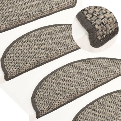 vidaXL Samolepilne preproge za stopnice sisal 15 kosov 56x20cm srebrne Cene