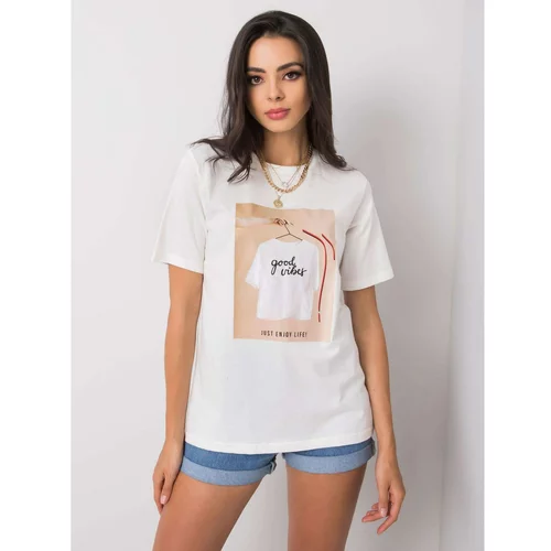 Fashion Hunters White cotton t-shirt with a print