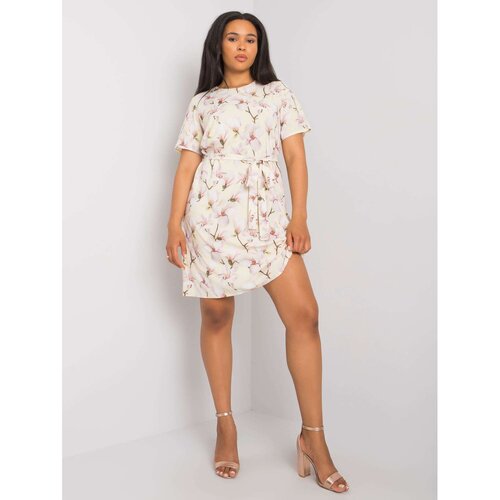 Fashion Hunters Yellow patterned plus size dress Celene Slike