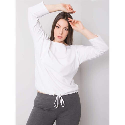 Fashion Hunters Plus size white cotton blouse Slike