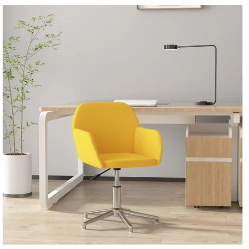  Vrtljiv pisarniški stol svetlo rumeno blago