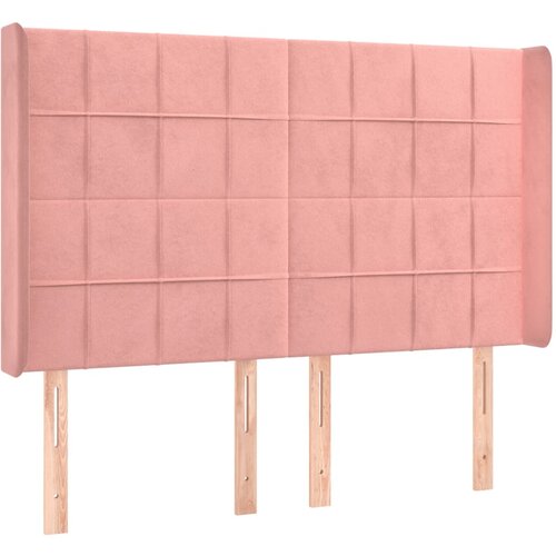 Maison Chic posteljno vzglavje - vzglavna omarica - nočna omarica z ušesi roza 147x16x118/128 cm žamet, (21711363) Cene