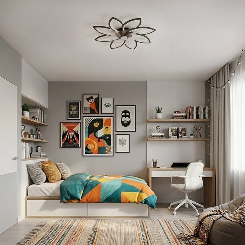 Brilagi LED prigu&amp;scaron;iva plafonski ventilator LED/43W/230V, prečnik 90 cm, crna + daljinski upravljač Slike