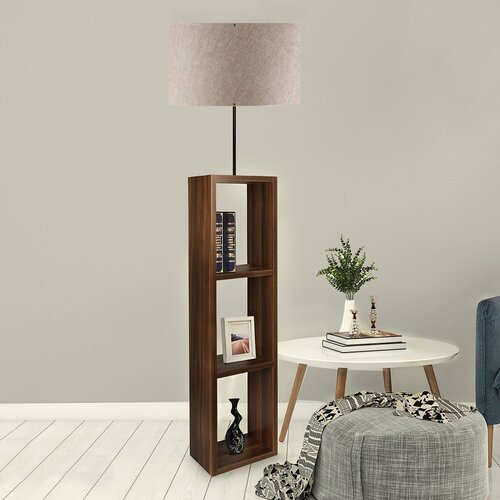Opviq AYD-2817 BeigeWooden Wooden Floor Lamp Cene