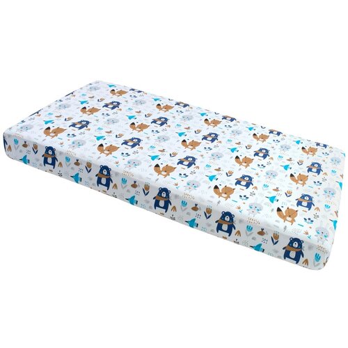 Medi Partners Fitted sheet for bed 120x60 – cotton – Animals in the forest Cene