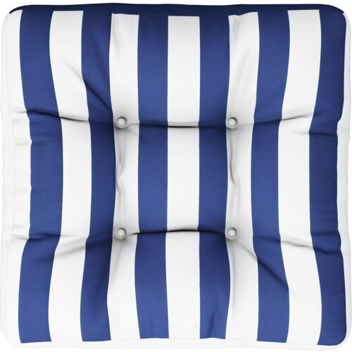 VidaXL Blazina za palete modro bele črte 50x50x12 cm blago, (20656587) Slike