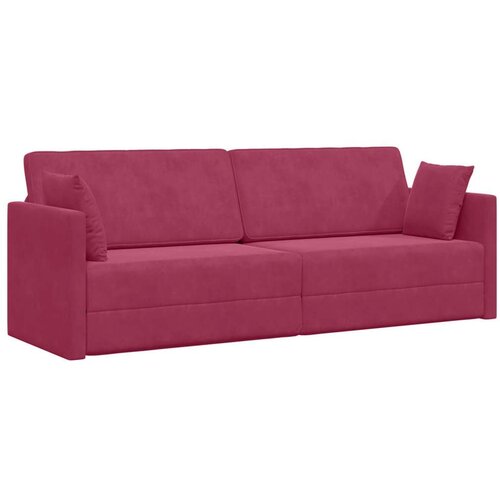 vidaXL Kauč na podu na razvlačenje 2-u-1 Vinska crvena 213x144x60 cm Pliš Cijene