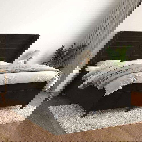  S oprugama i madracem crni 140x200 cm baršunasti Cijene