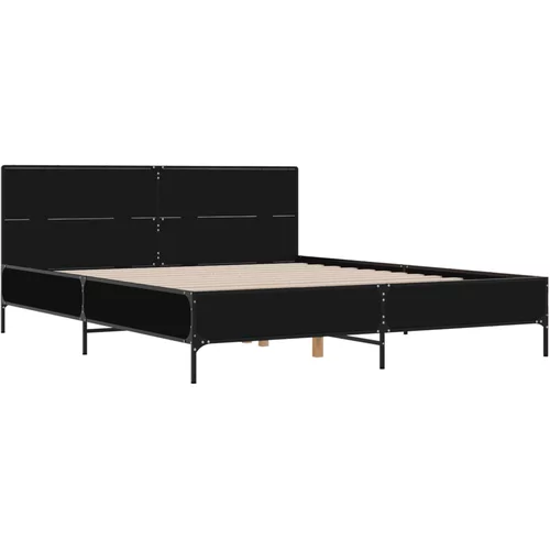 vidaXL Okvir za krevet crni 135x190 cm konstruirano drvo i metal